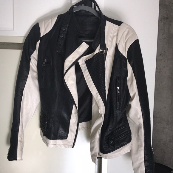 Blank NYC Jackets & Blazers - BLANKNYC Leather Jacket w/white paneling details